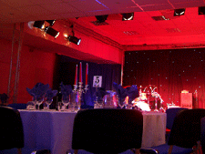 Lighting equipment hire rig for corporate dinner party